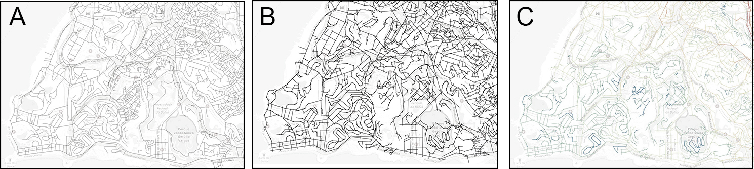 Processo de construção do Mapa Axial em trecho da cidade de Salvador