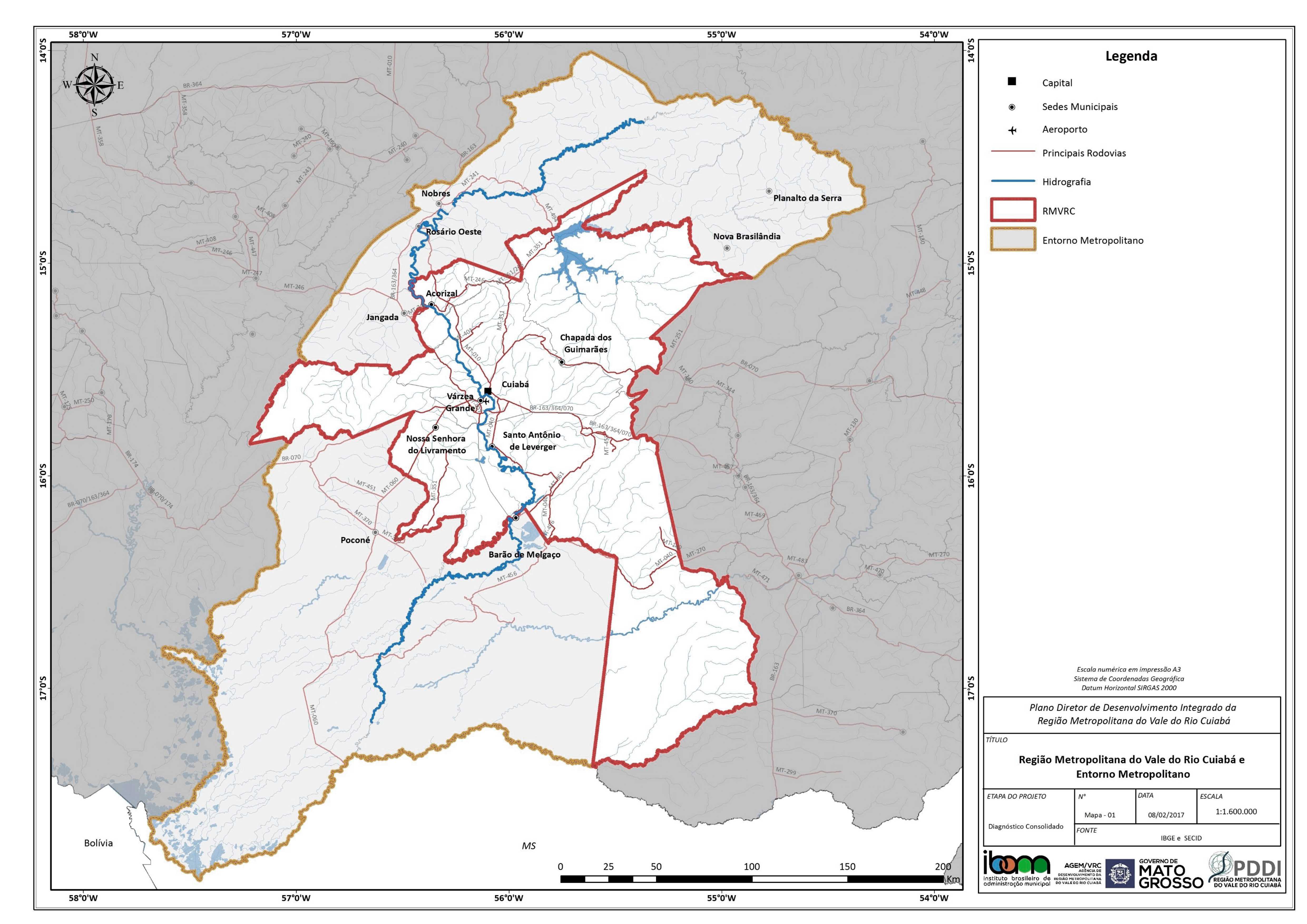 Representação da Região Metropolitana do Vale do Rio Cuiabá