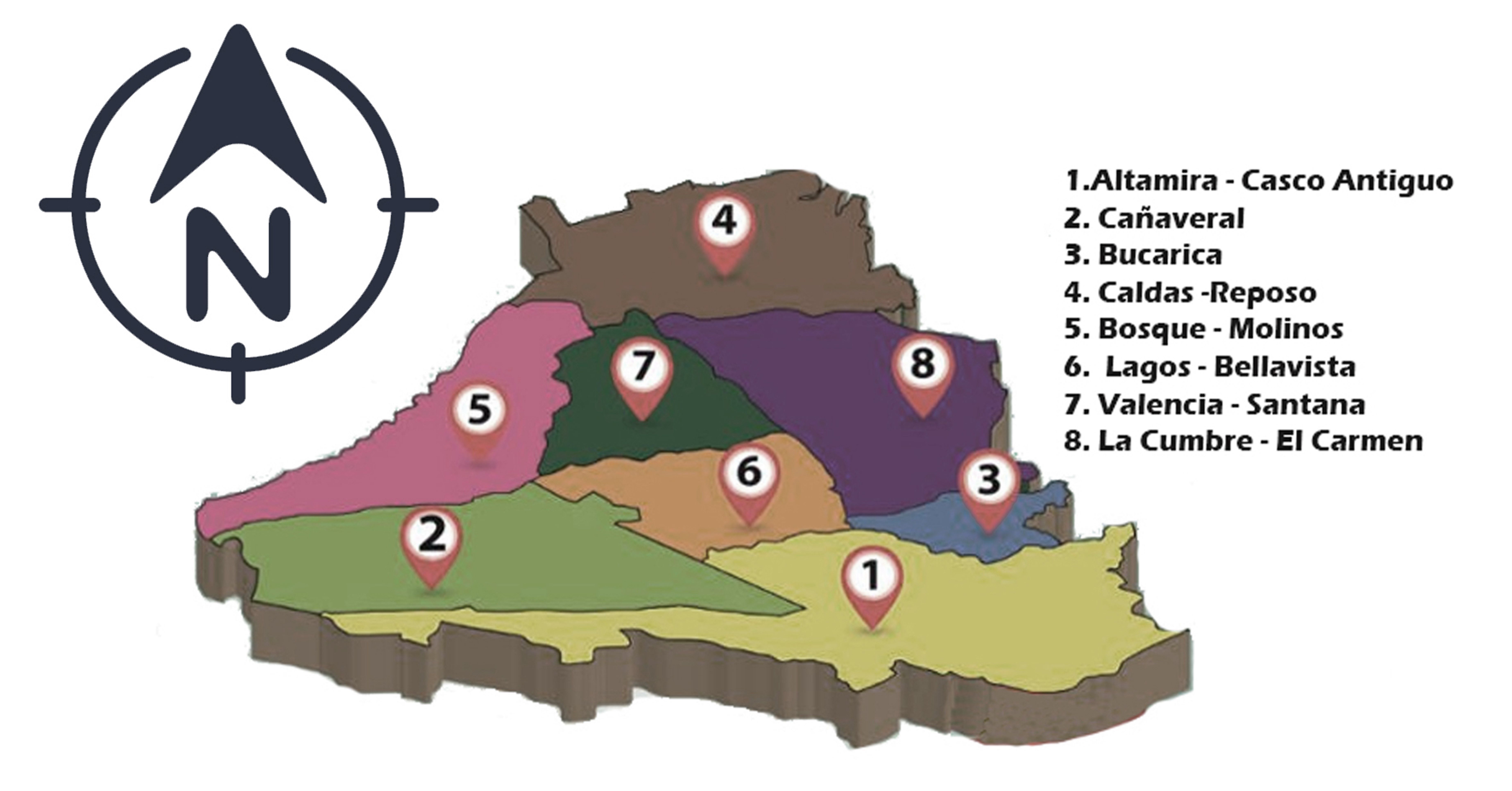 Plano zonal distrito Floridablanca, Santander