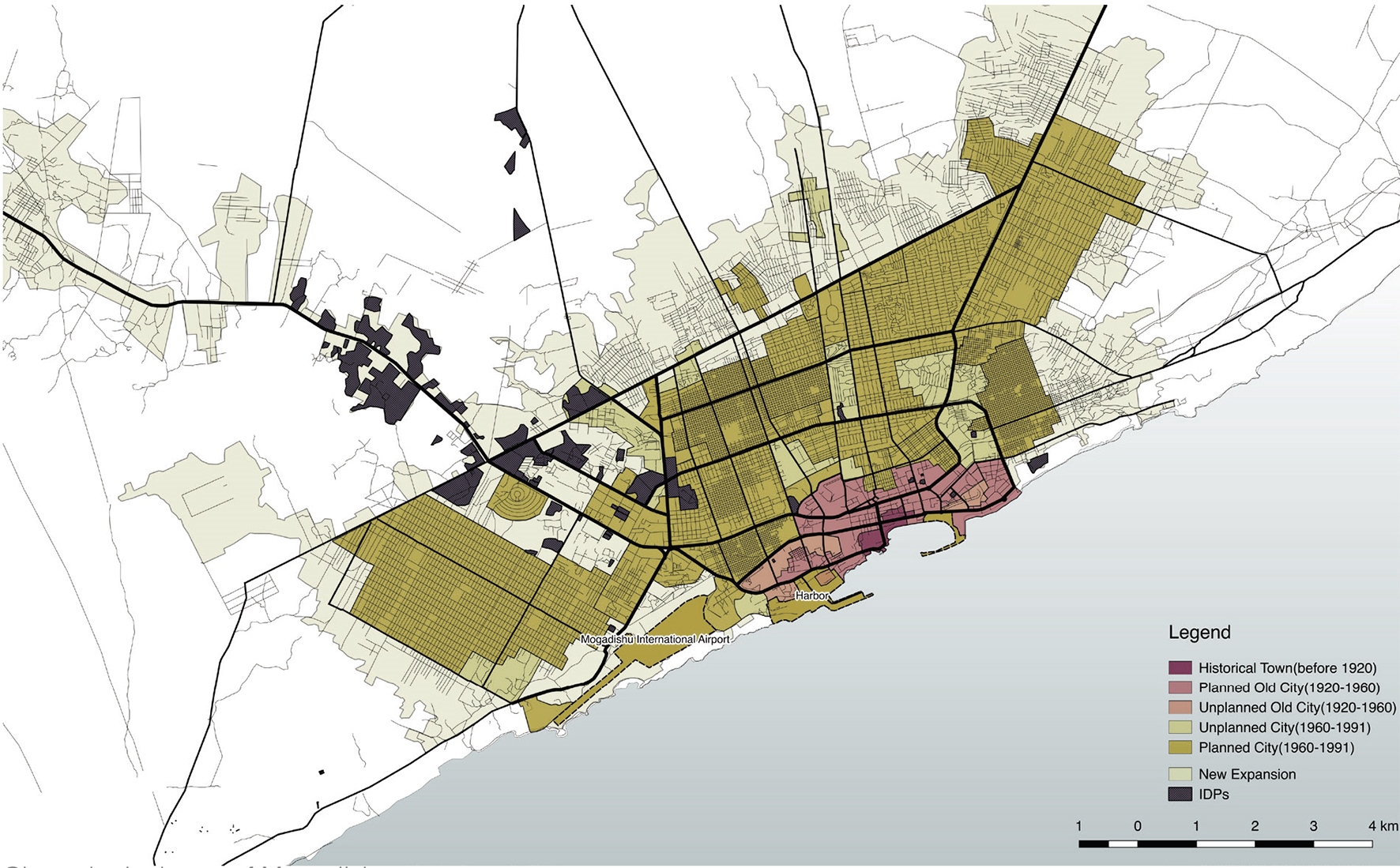 Mapa Mogadiscio, Somalia