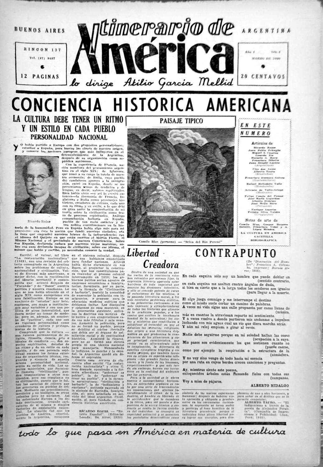 Tapa diario «Itinerario de América»