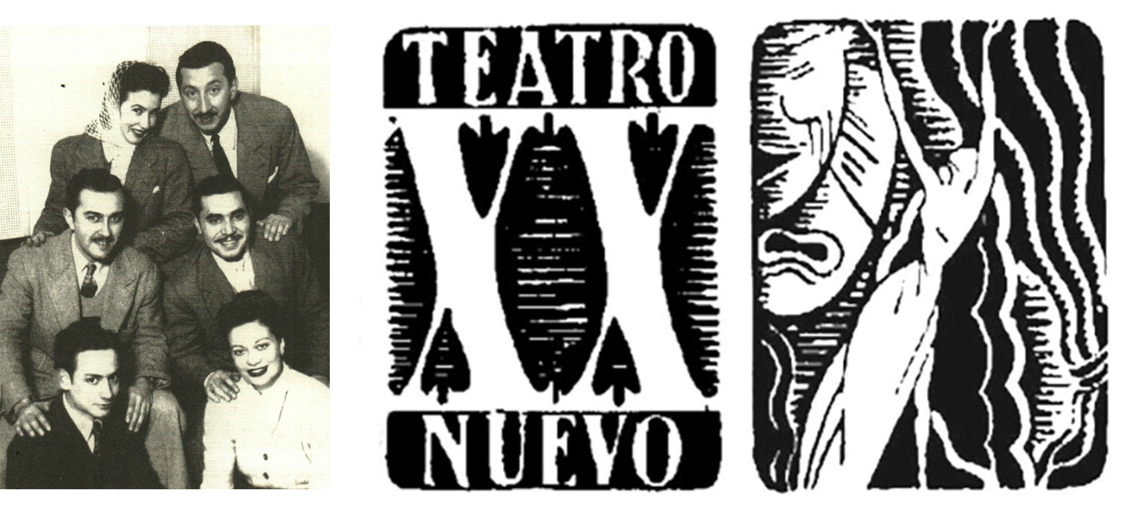 Fotografía del Grupo del Teatro Nuevo XX. Lía Gravel, Alberto Rodríguez Muñoz, Norma Tiranni, Jorge Salem y otros.