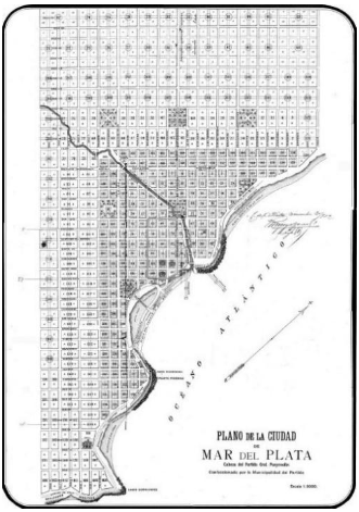 Plano de Mar del Plata a&ntilde;o 1874