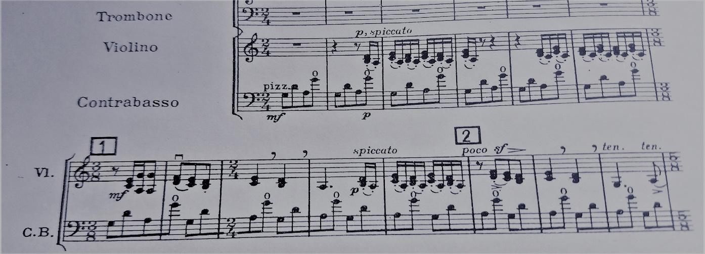 Fragmento inicial
de “Música de la escena 1” de Igor Stravinsky.