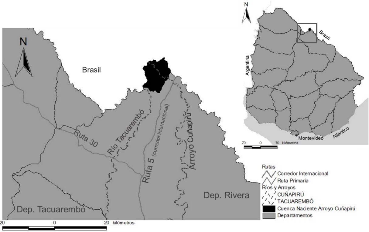 Ubicaci&oacute;n de la Cuenca de la Naciente del Arroyo Cu&ntilde;apir&uacute;
