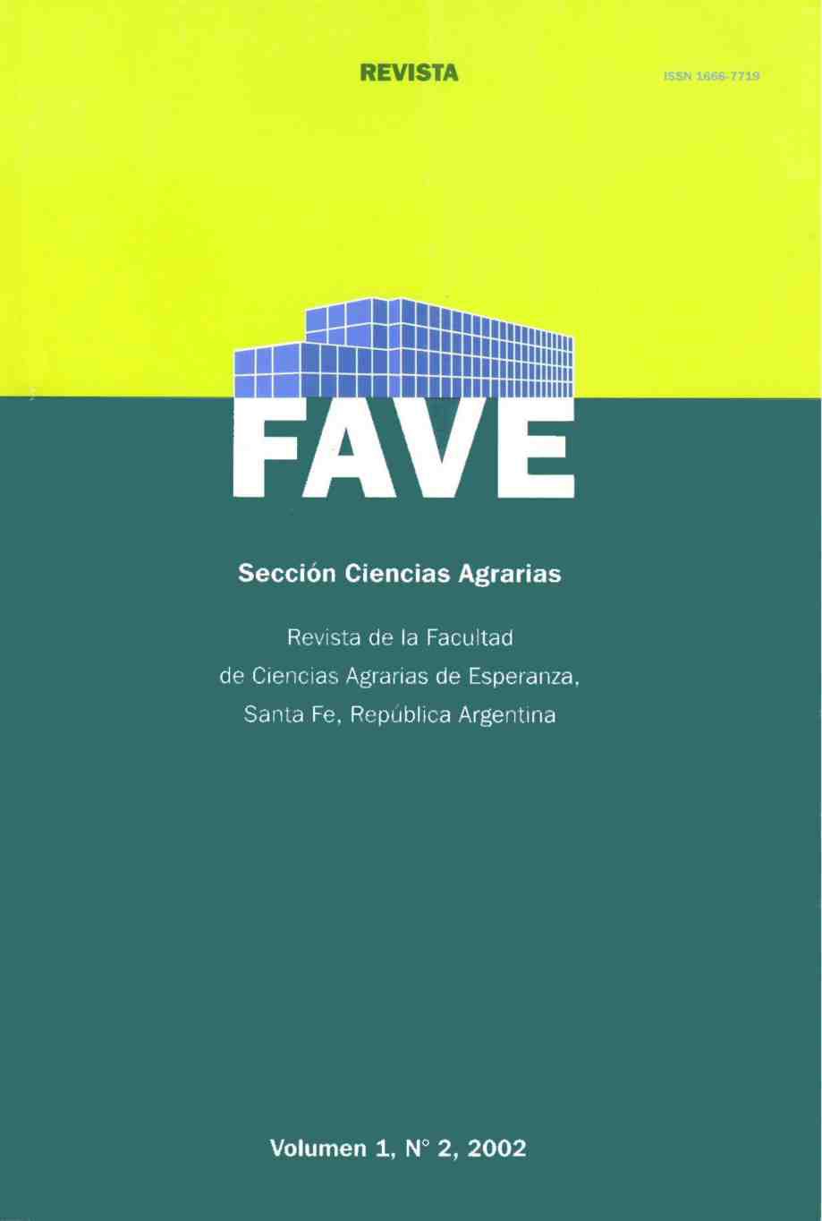 					Visualizar v. 1 n. 2 (2002): FAVE Sección Ciencias Agrarias
				