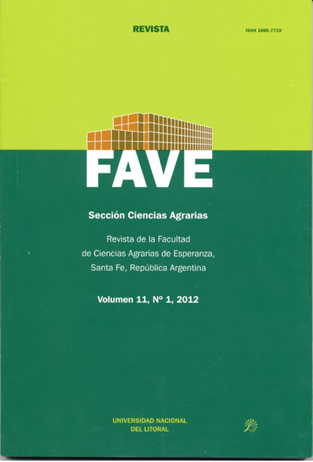 					Visualizar v. 11 n. 1 (2012): FAVE Sección Ciencias Agrarias
				