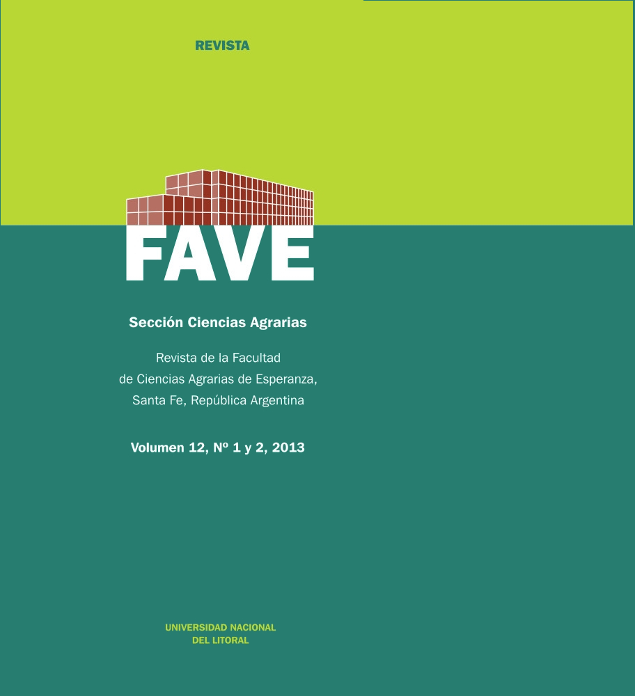 					Ver Vol. 12 Núm. 1/2 (2013): FAVE Sección Ciencias Agrarias
				