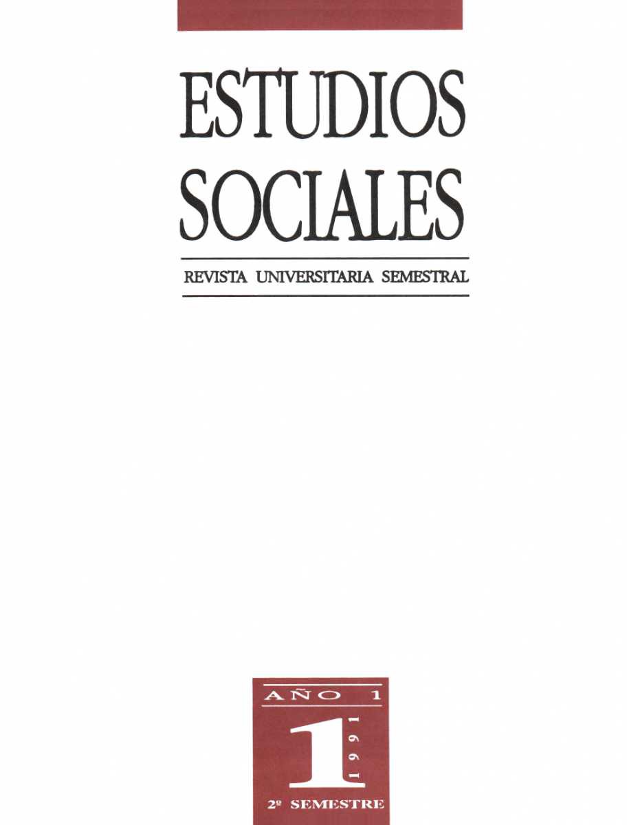 					Ver Vol. 1 Núm. 1 (1991): Estudios Sociales
				