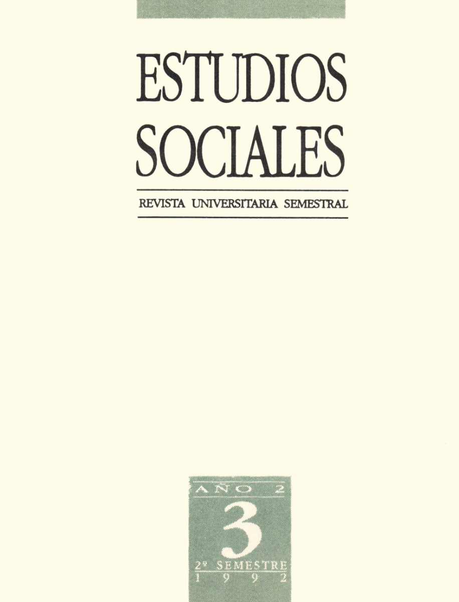 					Ver Vol. 3 Núm. 1 (1992): Estudios Sociales
				