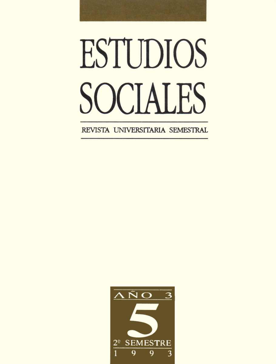 					View Vol. 5 No. 1 (1993): Estudios Sociales
				