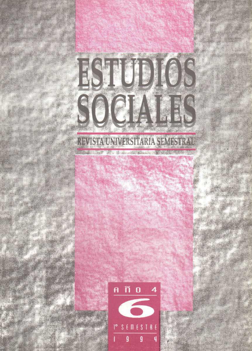 					Ver Vol. 6 Núm. 1 (1994): Estudios Sociales
				