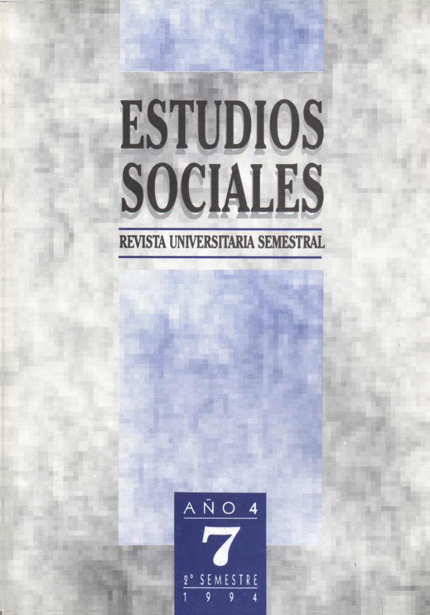 					Ver Vol. 7 Núm. 1 (1994): Estudios Sociales
				