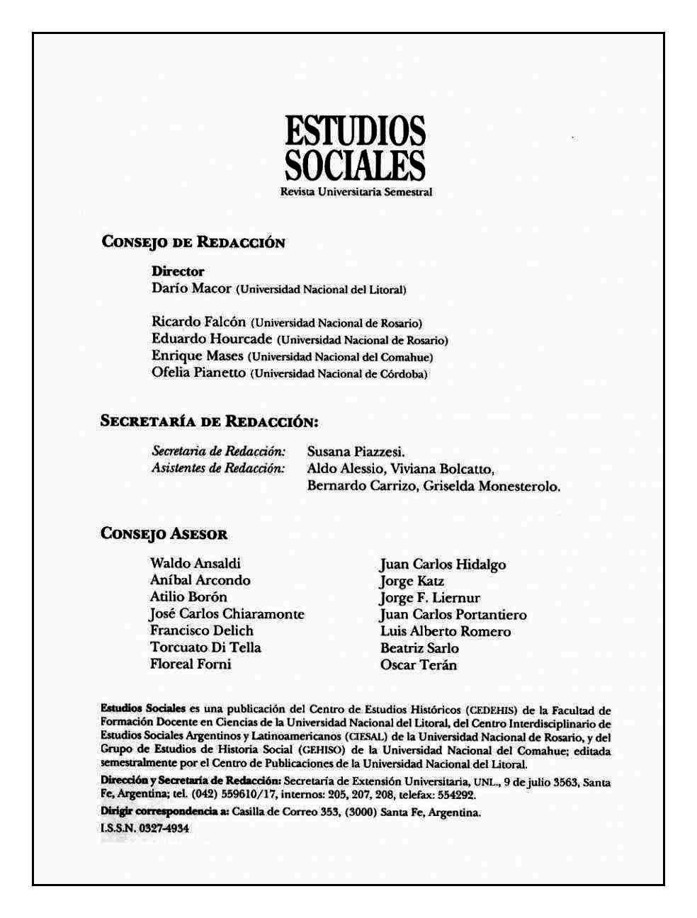 					Ver Vol. 10 Núm. 1 (1996): Estudios Sociales
				