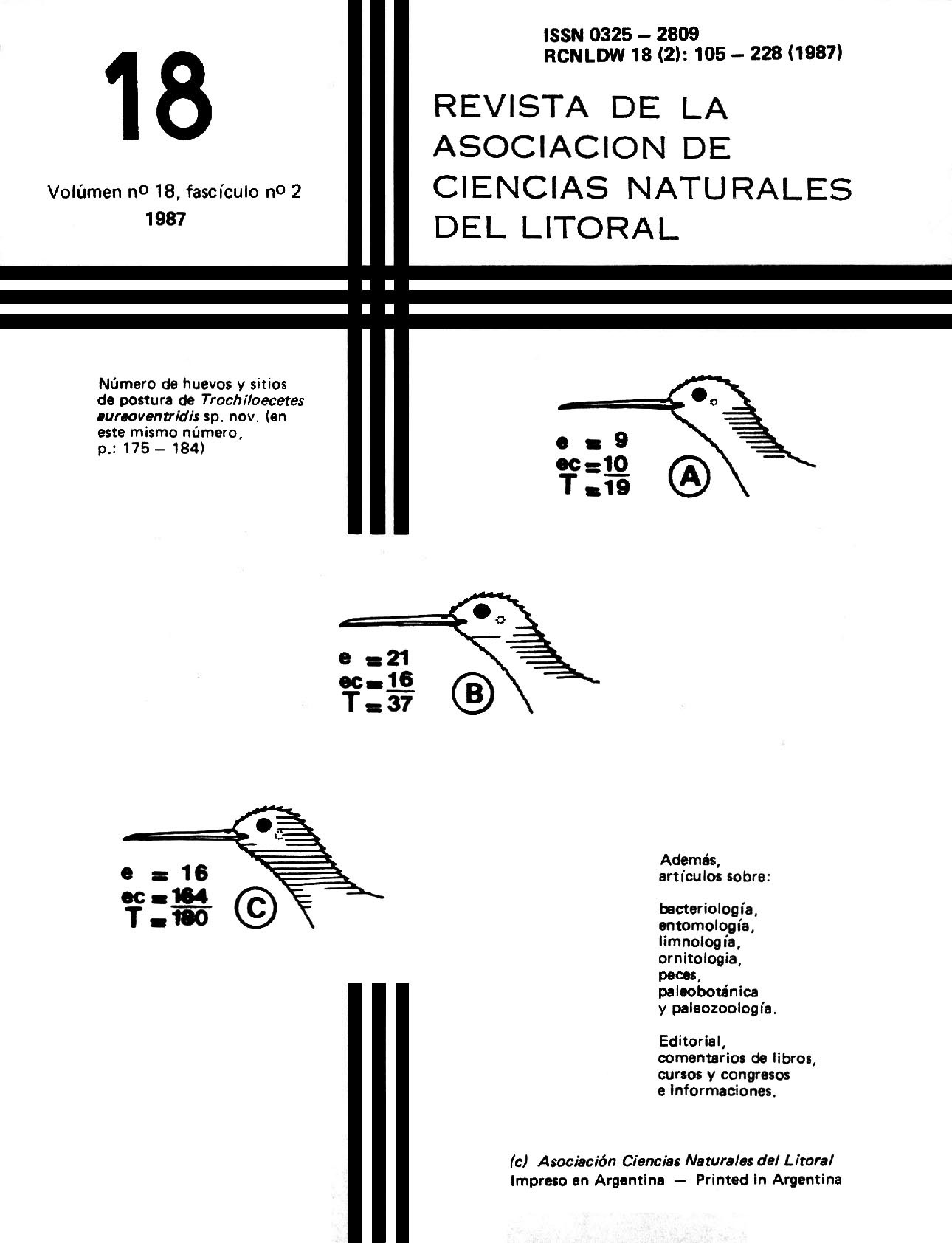 					View Vol. 2 No. 18 (1987): Natura Neotropicalis
				
