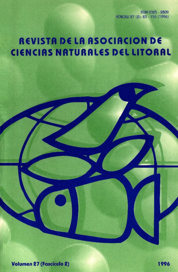 					Ver Vol. 2 Núm. 27 (1996): Natura Neotropicalis
				