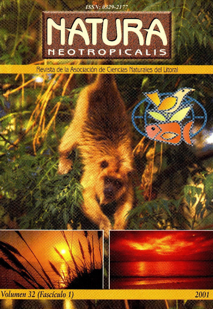 					View Vol. 1 No. 32 (2001): Natura Neotropicalis
				