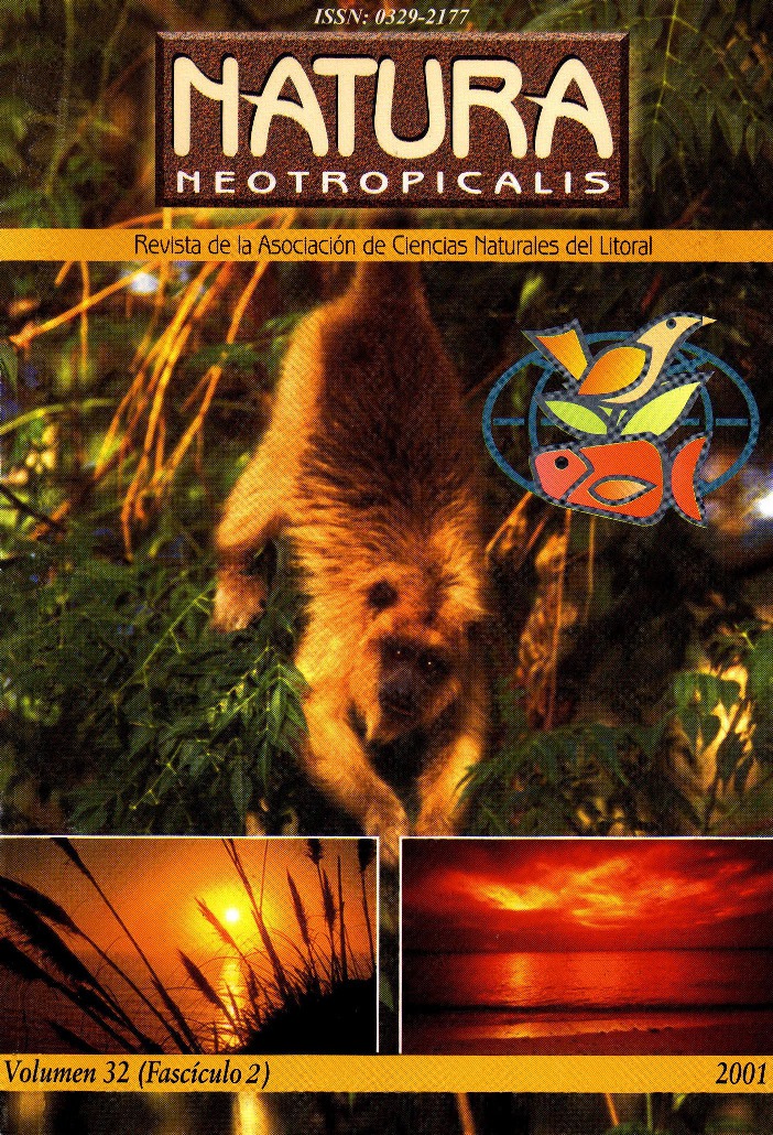 					Ver Vol. 2 Núm. 32 (2001): Natura Neotropicalis
				