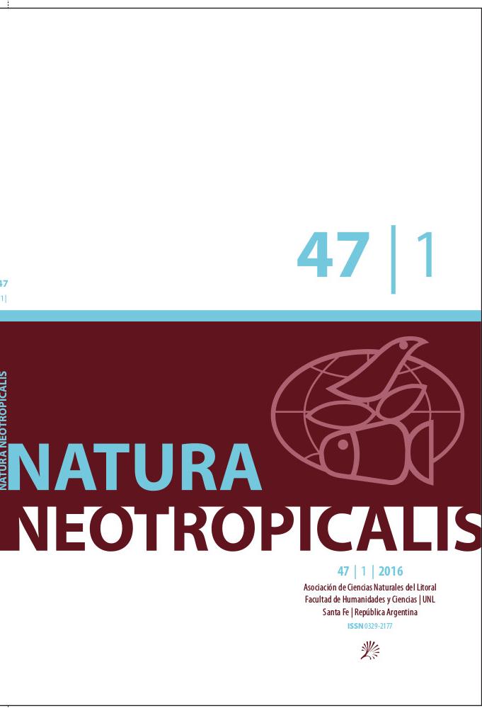 					Ver Vol. 1 Núm. 47 (2016): Natura Neotropicalis
				